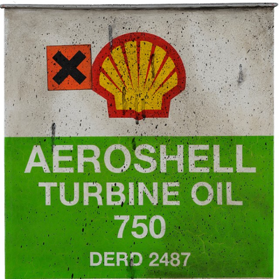 Le fût AEROSHELL sale